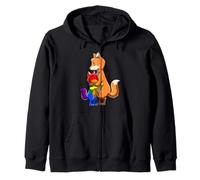 Gay Kid And LGBTQ Fox Mama Rainbow Pride Love Zip Hoodie