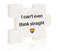 Gay Lesbian Pride Month Gifts for Women Men Girlfriend boyfriend, Building Blocks Plaque, Wedding Anniversary Presents Valentines Birthday Gift for Her Him, Desktop Decoration LGBT Queer Gifts