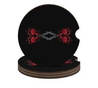 Gay Lesbian Romance Scissors Wooden Car Coasters Non-Slip Cup Holder Coaster for Car Accessories