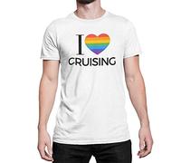 Gay/LGBT Novelty I Love T Shirt - I Love Cruising (Extra Large) White