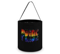 Gay LGBT Proud Cute Halloween Candy Bucket Reusable Collapsible Candies Basket Fabric Tote Bags