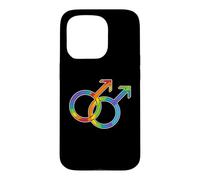Gay man symbol male symbols partnership rainbow men's love Case for iPhone 15 Pro