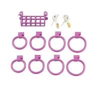 Gay Men Fetish Two People Sex Toys Plastic ABS Double Head Cock Cage Chastity Lock Device(Zise)