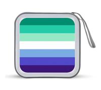 Gay Men Proud Flag CD Case 40 Capacity Plastic DVD Storage Box Sleeves Zippered Wallet