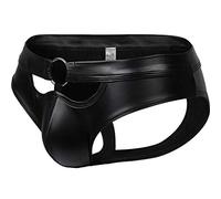 Gay Mens Sexy Underpants Briefs Backless Mens T Back Thong Breathable Hollow Out Underwear With Front Ring Bulge Pouch Swim Briefs Bikini Thongs For Rave Party Punk Under Panties For Club Wear