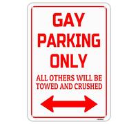 "Gay Parking Only" Funny Metal Sign - 8x12Inch Vintage Tin Plaque - Lgbtq+ Wall Decor For Garage, Bar & Home