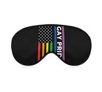 Gay Pride American Flag Sleeping Eye Mask Eye Shade with Adjustable Strap Blindfold for Airplane Travel