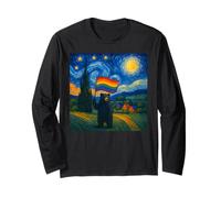 Gay Pride Bear Art Starry Night Style LGBTQ Pride Support Long Sleeve T-Shirt