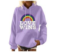 Gay Pride Casual Hooded Sweatshirt for Women Pride Rainbow Tops Lesbian Flag T Shirts Bisexual Flag