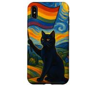 Gay Pride Cat Art Starry Night Style LGBTQ Pride Cute Kitten Case for iPhone XS Max