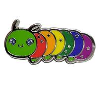 Gay Pride Caterpillar Enamel Pin in Rainbow LGBT+ Flag Colors | Pride Jewelry, S, enamel, not known