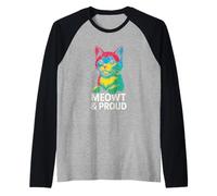 Gay Pride Cute Cat Meowt & Proud Rainbow Tee Raglan Baseball Tee
