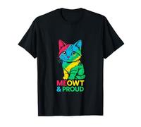 Gay Pride Cute Cat Meowt & Proud Rainbow Tee T-Shirt