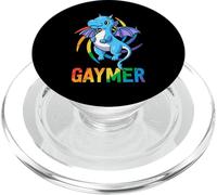 Gay Pride Dragon Gaymer LGBT Pride Rainbow Gamer PopSockets PopGrip for MagSafe