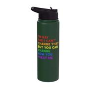 Gay Pride Equality LGBTQ+ Respect Message Stainless Steel Insulated Water Bottle
