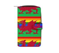 Gay Pride Flag of Wales Fashion Wallet Credit Card Holder Slim Coin Pocket Purse Handheld Phone Bags for Women Men 8×4.5×1.5 Inches
