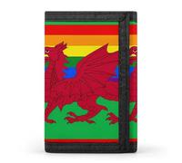 Gay Pride Flag of Wales Printed Tri-fold Wallets Front Pocket Holder Money Clips with ID Credit Card Slots for Man Women