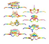 Gay Pride Glasses, Gay Pride Accessories, Rainbow Eyeglasses Paper LGBT Eyeglasses, Pride Parade Rainbow Party Fancy Dress Costume Accessories, Pride Month Pride Day Party Glasses Photo Props Y9CHZYJ