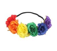 Gay Pride Headband Rainbow Flower Headband Rose Flower Headpiece Pride Hair Accessories for Party Style 2..