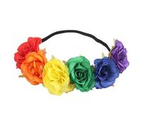 Gay Pride Headband Rainbow Flower Headband Rose Flower Headpiece Pride Hair Accessories for Pride Party Style 2