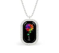 Gay Pride LGBT Daisy Rainbow Flower Custom Photo Necklace Personalized Picture Pendant Memory Jewelry for Women
