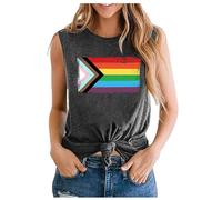 Gay Pride LGBT Tank Tops for Women Gay Pride Flag Rainbow Seleeveless Summer Vest Tee Tops Lesbian Flag Shirts