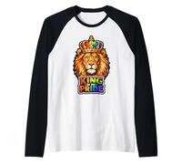Gay Pride Lion LGBTQ Rainbow Lion Queer Pride Equality Raglan Baseball Tee