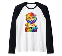 Gay Pride Lion LGBTQ Rainbow Lion Queer Pride Equality Raglan Baseball Tee