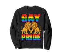Gay Pride Lions Holding Hands Rainbow Flag LGBTQI Sweatshirt