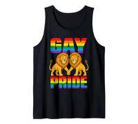 Gay Pride Lions Holding Hands Rainbow Flag LGBTQI Tank Top