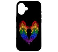 Gay Pride Month Rainbow Angels Wings Back Design Case for iPhone 16