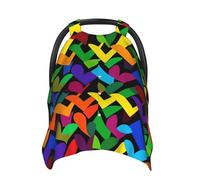 Gay Pride Rainbow Baby Car Seat Canopy Cover, Multi Use Breathable Nursing Breastfeeding Covers for Mom Soft Stroller Sun Shade Newborn Shower Gift