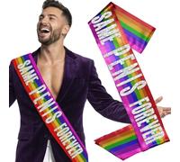 Gay Pride Rainbow Bridal Satin Sashes - Bride, Groom, Man Of Honor Same Pen Is Forever