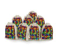 Gay Pride Rainbow Bunches Pocket Cotton And Hemp with Drawstring 8 Pieces Reusable Gift Bags Jewelry Pouch for Wedding DIY Craft Party (4.9 X 6.7 Inch)