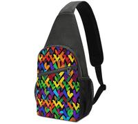 Gay Pride Rainbow Chest Pack for Men & Women,Chest Bag with Zipper Pockets,Adjustable Strap,Crossbody Bags for Travel,Daily