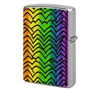 Gay Pride Rainbow Cigarette Lighter Case Metal Vintage Cigarette Flip Lighter Cover Pouches Kerosene Smoke Lighter Sleeve Pocket Lighters Double Side Cool Lighters for Men