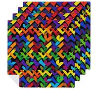 Gay Pride Rainbow Cloth Napkin 4 PCS Table Dinner Napkins Washable & Reusable Cloth Napkins Washable Tablecloth for Party, Wedding, Lunch, Dinners, Banquet, Christmas