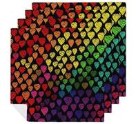 Gay Pride Rainbow Cloth Napkin 4 PCS Table Dinner Napkins Washable & Reusable Cloth Napkins Washable Tablecloth for Party, Wedding, Lunch, Dinners, Banquet, Christmas