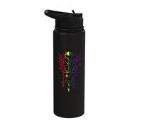 Gay Pride Rainbow Crystals and Arrows with Moon Phases Stainless Steel Insulated Water Bottle