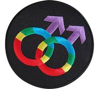 Gay Pride Rainbow Embroidered Iron Sew On Patch Male Sex Mars Symbol Sign Badge