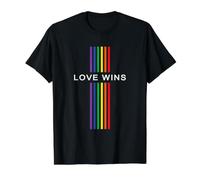 Gay Pride Rainbow Equality Love Wins Stripes Value Graphic T-Shirt, Men, Black, M