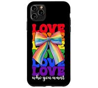 Gay Pride Rainbow Flag LGBTQ Coquette Bow Love Who You Want Case for iPhone 11 Pro Max