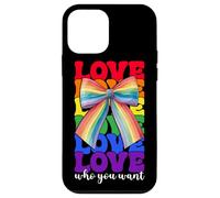 Gay Pride Rainbow Flag LGBTQ Coquette Bow Love Who You Want Case for iPhone 12 mini