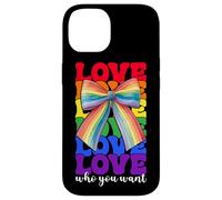 Gay Pride Rainbow Flag LGBTQ Coquette Bow Love Who You Want Case for iPhone 14