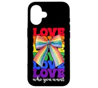Gay Pride Rainbow Flag LGBTQ Coquette Bow Love Who You Want Case for iPhone 16