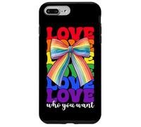 Gay Pride Rainbow Flag LGBTQ Coquette Bow Love Who You Want Case for iPhone 7 Plus/8 Plus