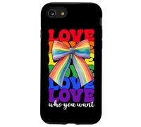 Gay Pride Rainbow Flag LGBTQ Coquette Bow Love Who You Want Case for iPhone SE (2020) / 7/8