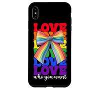 Gay Pride Rainbow Flag LGBTQ Coquette Bow Love Who You Want Case for iPhone XS Max