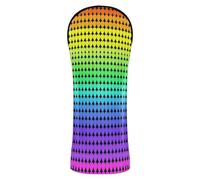 Gay Pride Rainbow Hearts LGBT Golf Head Covers Premium Leather Accessories with Interchangeable No. Tags for Fairway Wood Hybrid