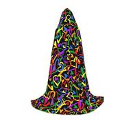 Gay Pride Rainbow Hooded Cape For Teenagers, Unisex Cloak Robe Hooded Halloween Costume Satin Witches Vampire Cloak Fancy Dress Up Children